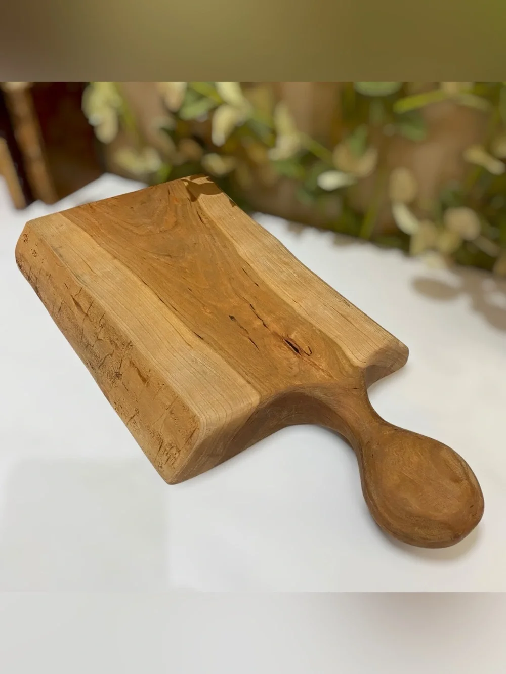Thick Solid Wood Cherry Cutting Charcuterie  Cheese Wine Board Live Edge